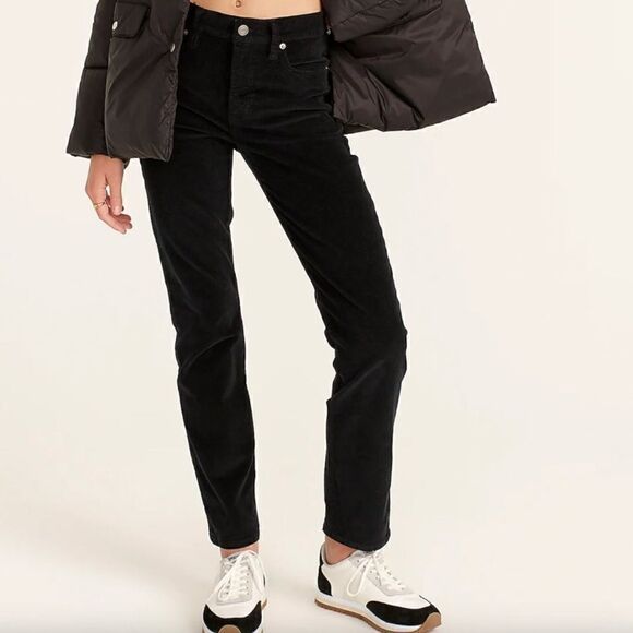 J Crew 9" Vintage Straight Corduroy Pants Black - Picture 1 of 11